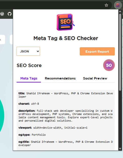 Meta Tag & SEO Checker